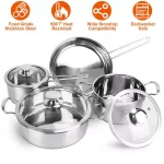 Stainless Steel Cookware Set Fast Even Heat Induction Pots Pans Dishwasher Safe