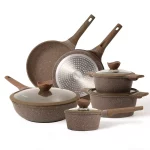 Nonstick Cookware Set 10 Pcs Granite Pots Pans Induction Stone Kitchen Cooking