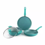 Induction Base Non-Stick Aluminium Cookware Set 3 Pieces Granite Finish