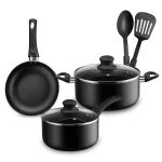 New 7 Piece Black Cookware Set Nonstick Pots,Pans Home Kitchen Cooking Non Stick - Image 4
