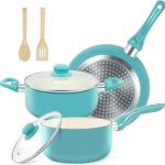 Induction Base Non-Stick Aluminium Cookware Set 3 Pieces Granite Finish - Image 4