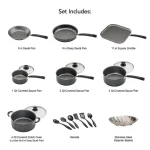 18 Piece Cookware Set Pots & Pans Kitchen Non Stick Home Cooking Pot Pan 2 Color - Image 3