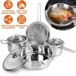 Stainless Steel Cookware Set Fast Even Heat Induction Pots Pans Dishwasher Safe - Image 3