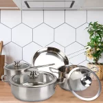 Stainless Steel Cookware Set Fast Even Heat Induction Pots Pans Dishwasher Safe - Image 2