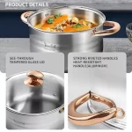 Pots and Pans Set -8 Piece Stainless Steel Kitchen Cookware Set,Pots and Pans... - Image 3