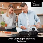 New 7 Piece Black Cookware Set Nonstick Pots,Pans Home Kitchen Cooking Non Stick - Image 2