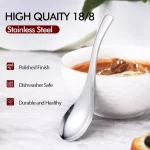 HIWARE Thick Heavy-Weight Soup Spoons, High Grade Stainless Steel Soup Spoons, T - Image 3