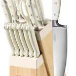 CAROTE 14 Pieces Knife Set, with Hardwood Storage Block Kitchen Knife Set