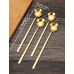 4x6.9" Stainless Steel Mixing Spoons Long Handle Iced Teaspoons Ice Cream Spoon - Image 2