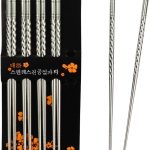 Purple Stainless Steel Spoon Chopsticks Set Rose Korean Chinese Rice CHOP Sticks