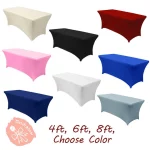 Spandex 4ft ,6ft ,8ft Stretch Fitted Tablecloth Table Cover Wedding Event - Image 2