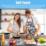 2Pcs Floral Kitchen Apron with Pocket for Women Men Chef Cooking BBQ Adjustable - Image 2