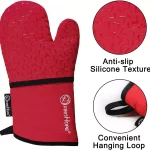 Oven Mitts High Heat Resistant Cotton with Silicone Grip Kitchen Cooking 2Pcs - Image 2