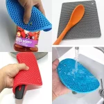 4 Pack Round & Square Silicone Trivet Mats Heat Resistant Non-Slip Hot Pot Pads - Image 3