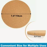 Round Cork Trivets, 7.5 Inches Heat Cork Trivets for Hot Dishes, Pots and Pans, - Image 2