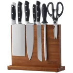 VEVOR 12" Magnetic Knife Block Storage Knife Holder Stand Acacia Wood Kitchen