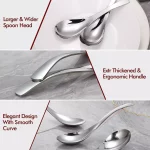 HIWARE Thick Heavy-Weight Soup Spoons, High Grade Stainless Steel Soup Spoons, T - Image 2