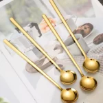 4x6.9" Stainless Steel Mixing Spoons Long Handle Iced Teaspoons Ice Cream Spoon - Image 3