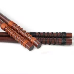 NEW 6 Pairs Handmade Japanese Natural Chestnut Wood Chopsticks Set Value Gift - Image 3