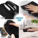 Drying Dish Towels, 12x12 Inches 6 pack Black Cotton Waffle Weave Kitchen - Image 3