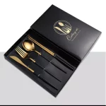 4 Pcs Set Stainless Steel Cutlery Set Spoon Fork Knife chopsticks with Gift Box