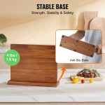 VEVOR 12" Magnetic Knife Block Storage Knife Holder Stand Acacia Wood Kitchen - Image 4