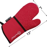 Oven Mitts High Heat Resistant Cotton with Silicone Grip Kitchen Cooking 2Pcs - Image 4