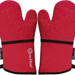 Oven Mitts High Heat Resistant Cotton with Silicone Grip Kitchen Cooking 2Pcs