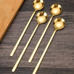 4x6.9" Stainless Steel Mixing Spoons Long Handle Iced Teaspoons Ice Cream Spoon - Image 5