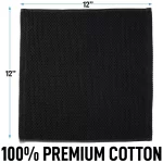 Drying Dish Towels, 12x12 Inches 6 pack Black Cotton Waffle Weave Kitchen - Image 5