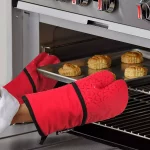 Oven Mitts High Heat Resistant Cotton with Silicone Grip Kitchen Cooking 2Pcs - Image 5