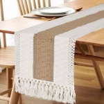 Boho Table Runner for Home Decor with Tassels 72 Inches Long Farmhouse Rustic... - Image 5