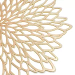 10-Pack Gold Vinyl Placemats - Round Leaf Design Table Chargers (14.4 In) - Image 5