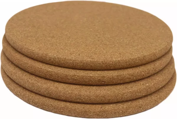Round Cork Trivets, 7.5 Inches Heat Cork Trivets for Hot Dishes, Pots and Pans,