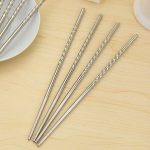 Purple Stainless Steel Spoon Chopsticks Set Rose Korean Chinese Rice CHOP Sticks - Image 6