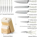 CAROTE 14 Pieces Knife Set, with Hardwood Storage Block Kitchen Knife Set - Image 5