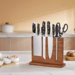 VEVOR 12" Magnetic Knife Block Storage Knife Holder Stand Acacia Wood Kitchen - Image 6