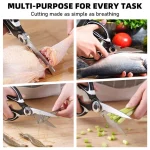 Kitchen Scissors Heavy Duty Stainless Steel Multipurpose Ultra Sharp Shears - Image 7