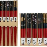 5 Pair Chinese Japanese Sushi Reusable Wooden Chopsticks Multi Pattern - Image 11