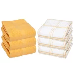 6 Pack of Kitchen Tea Towels - Striped Popcorn Pattern - 15 x 25 in 100% Cotton - Image 9