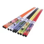 5 Pair Chinese Japanese Sushi Reusable Wooden Chopsticks Multi Pattern - Image 2