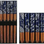 5 Pair Chinese Japanese Sushi Reusable Wooden Chopsticks Multi Pattern - Image 8