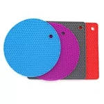 4 Pack Round & Square Silicone Trivet Mats Heat Resistant Non-Slip Hot Pot Pads
